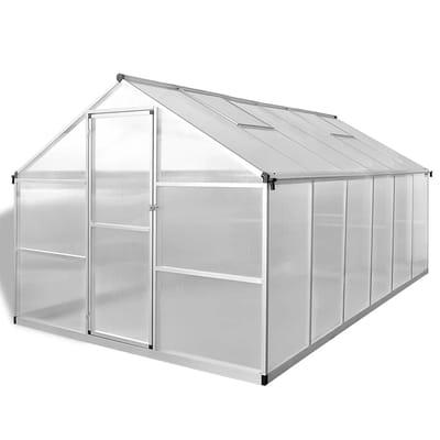 vidaXL - Tuinkas - versterkt - aluminium - met - basisframe - 9,025 - m²