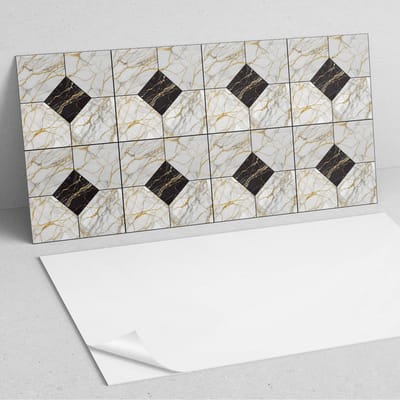 Coloray Wandpanelen Zelfklevend - Elegant marmerpatroon PVC Wandpaneel - 100 cm x 50 cm - Zwart Wandbekleding Zelfklevend - 1 stuk - Texturen Wandpanelen Zelfklevend - Wandpanelen Keuken - Wandpaneel Badkamer