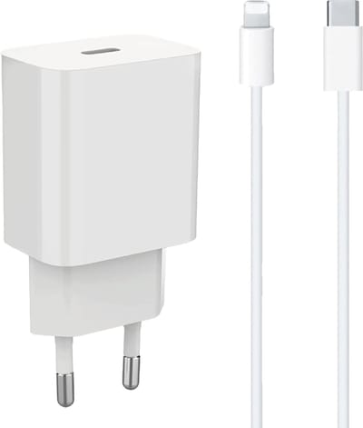 20w Oplader geschikt voor iPhone & iPad + Lightning naar usb C kabel - 1 Meter - Snellader - Power Delivery