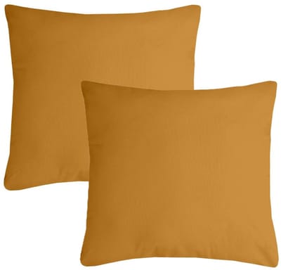 Stof Textile sierkussen Nelson - 2x - okergeel - 60 x 60 cm - bank kussens - zitkussens - binnen/buiten - polyester