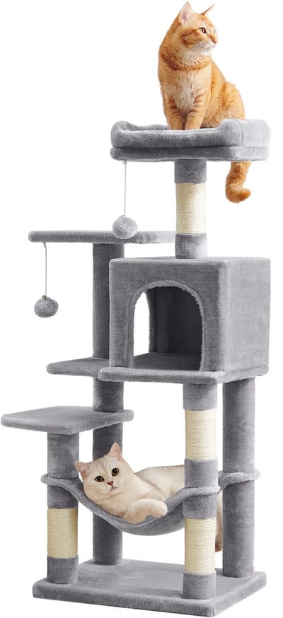 Feandrea - Krabpaal - Kattenboom - Katten - Meerdere Verdiepingen - 4 Krabpalen - Hangmat en Huisje