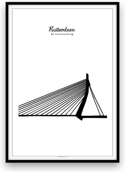 Rotterdam stadposter - Zwart-wit