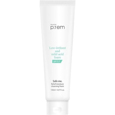 make prem Safe Me Relief Mousse Nettoyante Hydratante faible visage sensible facial Corée 150ml, doux, acide, nettoyant, pores, points noirs, peau,