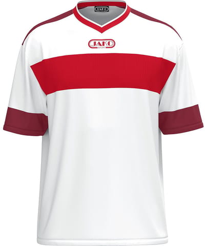 Jako Club 92 Shirt Korte Mouw Heren - Wit / Rood / Kastanje | Maat: XL