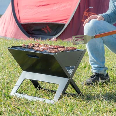 Opvouwbare draagbare houtskoolbarbecue - Kook je voedsel op een traditionele en gezonde manier, ideaal voor thuis en in de tuin Barbecue
