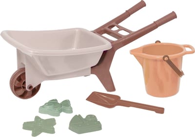 Plasto Kruiwagenset Zandkleur 56 cm - Zandspeelset - Inclusief Accessoires - 1,4 Liter - Special Edition Zachte Neutrale Kleuren - BPA-vrij - Gemaakt in Finland - Vanaf 1 Jaar