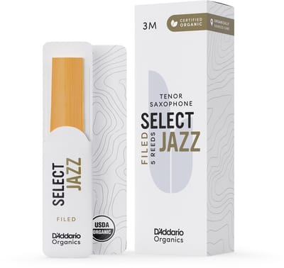 D'Addario Woodwinds Organic Sel. Jazz Filed Tenor 3 Hard, 5er-Packung - Riet voor tenor saxofoon