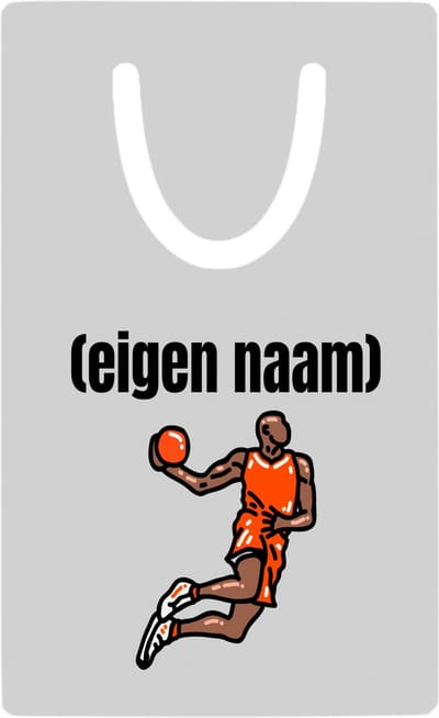 Hacebo® - basketbal man met eigen naam metalen boekenlegger - Basketbal - iemand die op basketbal zit - sport - bal - wedstrijdsport - verjaardag cadeau - kado Bladwijzer boekenleggers - 7.6 cm x 5cm