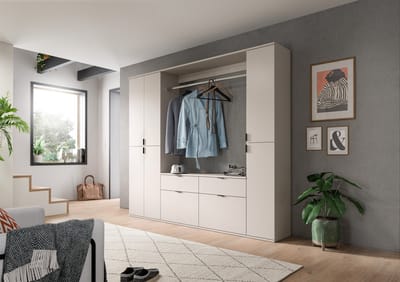 Modulaire Garderobekast Kasjmier - Ruime Opbergcombinatie Voor Hal Of Slaapkamer - 212x193x34cm