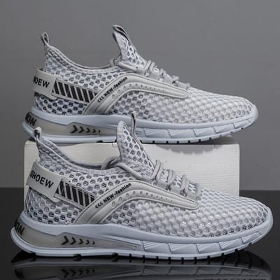 Lente Nieuwe Mode Ademend Lichtgewicht Herenschoenen Outdoor Trendy Eenvoudig Comfortabel Platform Hoge Sneaker 44 gray