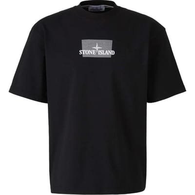 Stone Island Geprint Crew Neck Korte Mouw T-shirt Heren Tops Zwart K1S1521000-16S0093-V0029 L black