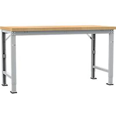 Manuflex werkbank Profi speciaal, tafelblad multiplex, 1750 x 700 mm, aluminium zilver