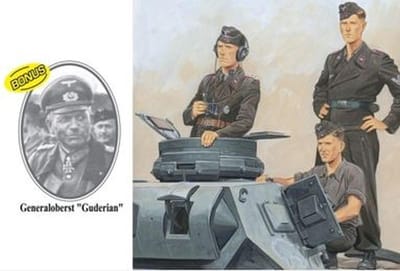 Dragon Modelbouwpakket Militaire voertuigen - 6655 Panzer-Regiment 7, 10. Panzer-Division - Smolensk 1941 met Heinz Guderian - 3 Figuren Plastic - 1:35 - Modelbouw