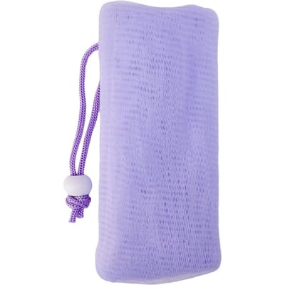 6 Laags Verdikte Schuimende Zeepzakjes Gezichtsreiniger Mesh Zak Trekkoord Zak Douche Schuimnet Bad Lichaam Wassen Reinigen blauw