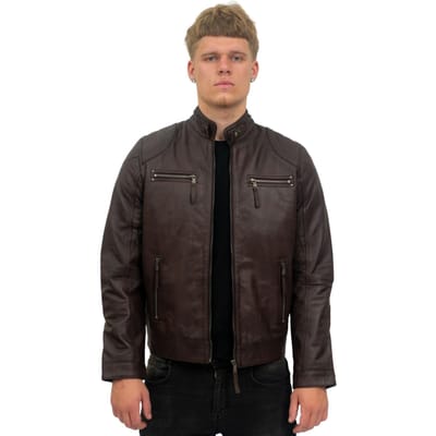 Heren Moto lederen bikerjack-Taiwan