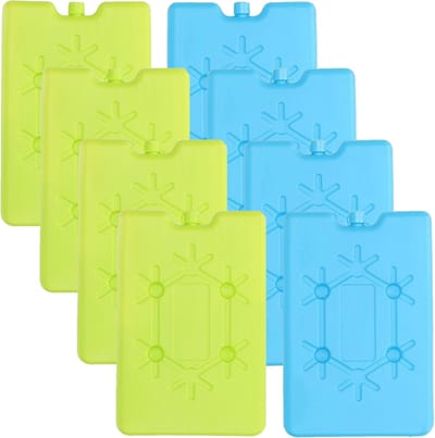 Voordeelset van 8x koelelementen - blauw/groen - van 200 ML - 11 x 16 cm - Voor koeltassen en koelboxen