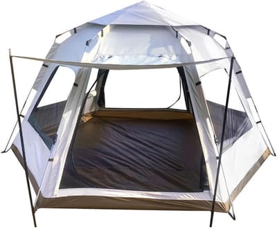 Kampeertent 6 personen - Pop-up tent - Buiten kamperen - Snel op te zetten - 260x240x160cm - Wit