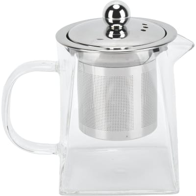 Transparante Glazen Theepot met Verwijderbaar 304 Roestvrijstalen Filter Theeketel voor Thuis Kantoor 350ml white