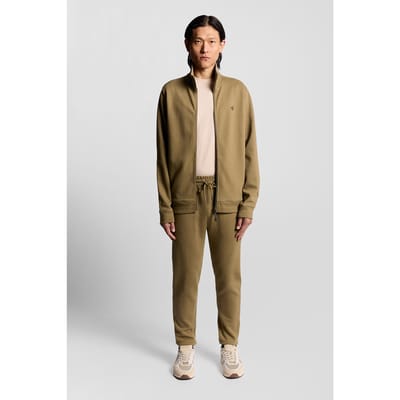 Lyle & Scott Diagonal Weave Zip Through Dusky Green Size: XS | Light Jackets Outlet | Heren | Bruin