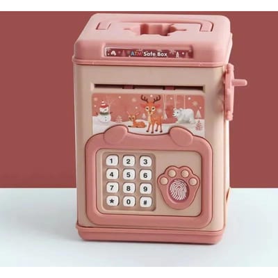 Tirelire électronique pour enfants, coffre-fort par mot de passe, tirelire intelligente à empreintes digitales, banque automatique, boîte à monnaie cadeau pour enfants white
