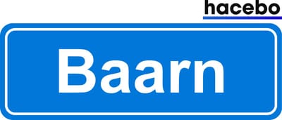 Hacebo - Plaatsnaam Sticker - 29x10 CM - Baarn sticker - Verkeersborden sticker - grappige cadeaus - Baarn