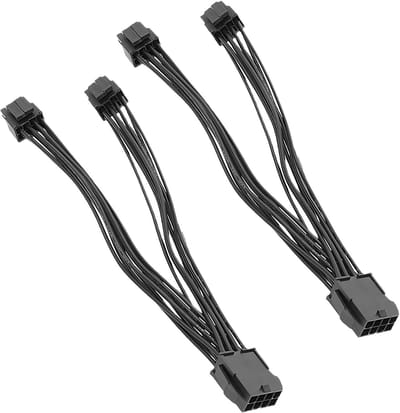 Y-Kabel 20cm PCIe 8-Pin naar 2x 8-Pin (6+2) Splitter Adapter voor Grafische Kaarten, 18AWG Voedingskabel voor NVIDIA en AMD GPU's, Duurzame 8-Pin Voedingsadapter