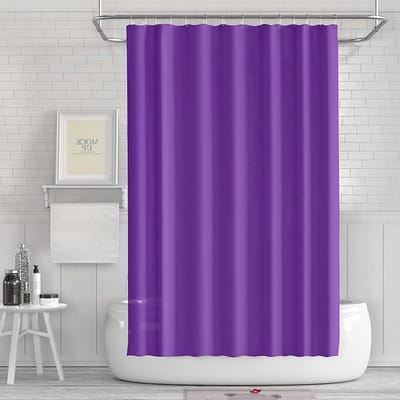 Waterdichte en Wasbare Douchegordijn van PEVA, Schimmelbestendig en Inclusief 12 Ringen, Perfect voor Badkamer Decoratie in Lila Kleur