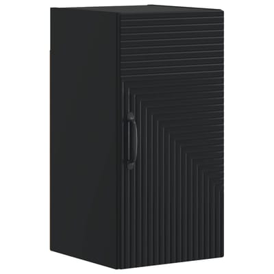 vidaXL - Badkamer - wandkast - HAARLEM - Zwart - 30 - x - 31 - x - 59 - cm - Bewerkt - hout