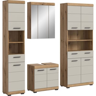 Scout badkamercombinatie kasjmier mat MDF TZ Evoke Oak NB - 34x201x191cm