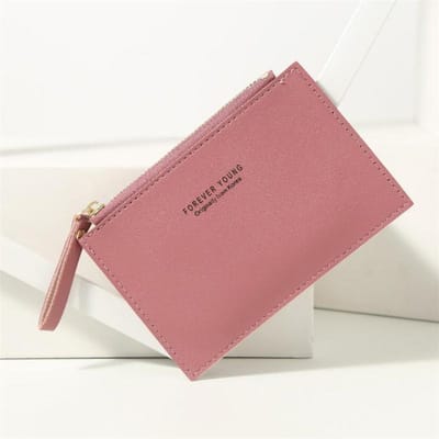 1pc Hommes Femmes PU Fermeture Éclair Carte D'identité Porte-Carte De Crédit Couleur Pure Mini Étui Pour Cartes De Visite Porte-Carte De Visite Cadeau De Vacances rouge