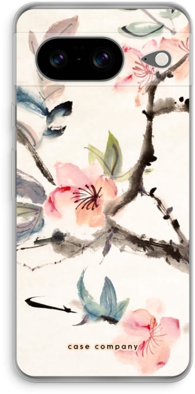 Case Company® - Hoesje geschikt voor Google Pixel 8 hoesje - Japanse bloemen - Soft Cover Telefoonhoesje - Bescherming aan alle Kanten en Schermrand
