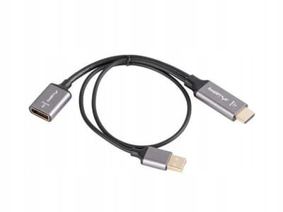 Lanberg HDMI naar DisplayPort Adapterkabel 4K 60Hz 20cm Zilver