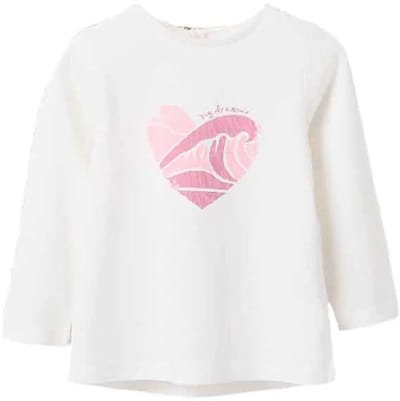 Zippy 3107142801 T-shirt Met Lange Mouwen Wit 6-9 Months Meisje