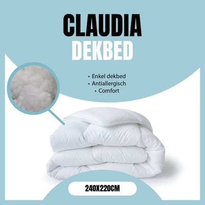 Claudia by Eleganzzz Enkel Dekbed - 240x220 cm - Winterdekbed - All Year Dekbed Enkel - Anti Allergie - 500gr/m2 - Enkel Dekbed 240x220 - Lits Jumeaux Extra Lang - Dekbedden