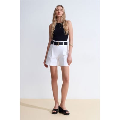 Geribbelde Katoenen Halterblouse