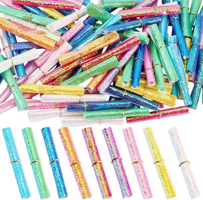 1 Doos (100 Stuks) Mini Papieren Rollen met Flessenpost Motieven voor Knutselen, Verjaardagscadeaus en Doe-Het-Zelf Decoraties