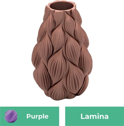 Lamina moderne vaas – Decoratieve vaas - Paars - 3d geprinte vaas – geschikt voor droogbloemen - 20CM