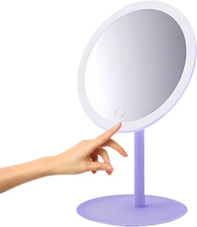 Nivard Opmaakspiegel Met Ledverlichting - Make Up Spiegel - Met Led Verlichting - Tafelspiegel - Met Licht - Staande Spiegel - Paars