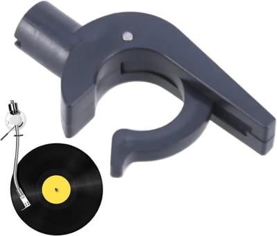 Armsteun voor platenspeler - Naaldarmclip Houder - Platenspeler Stabiliseren - Voorkomt wegglijden - 4 x 1 cm - Zwart