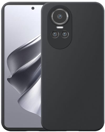 Geschikt voor Oppo Reno 10 Telefoonhoesje Zwart Flexibel Siliconen TPU hoesje - Flexible Back Cover Case Siliconen TPU - Zwart - Smartphonica geschikt voor Oppo Reno 10