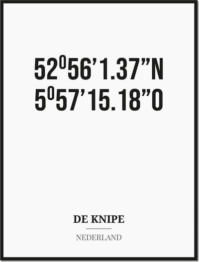 Poster/kaart DE KNIPE met coördinaten