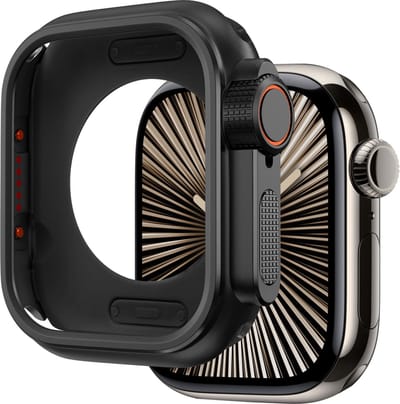 Bandz metalen hoesje geschikt voor Apple Watch 10 - 46mm & Apple Watch 11 - 46mm case case van hoogwaardig metalen materiaal - Robuuste bescherming (zwart)