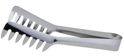 Spaghetti Tang - Pasta tang - Serveertang - Zilver - RVS - 20,5*3,5 cm - Voedseltangen - Pasta/ salade tang - Keukentang - Pastalepel - Universeel - Met lang handgreep - Tang voor het koken van Salade, Pasta, Brood, Taart