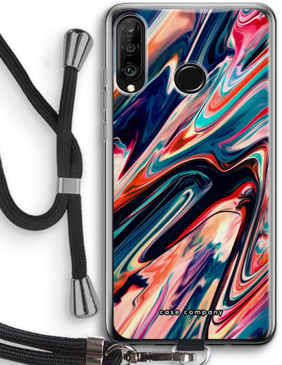 Case Company® - Hoesje met koord geschikt voor Huawei P30 Lite hoesje met Koord - Quantum Being - Telefoonhoesje met Zwart Koord - Bescherming aan alle Kanten en Over de Schermrand