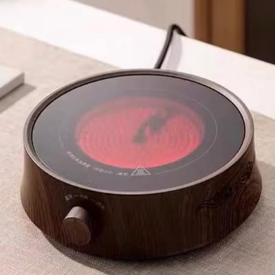Keramische Kookplaat - Mini Apparaat - Koffie Thee Zetten - Stille Ventilator - 18x18x6.3cm - Zwart