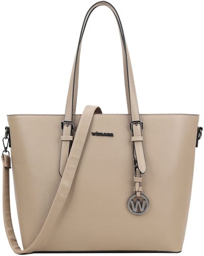 Wimona KyaraOne Dames laptoptas - 15.6 inch - Werktas A4 - Kunstleer - Taupe