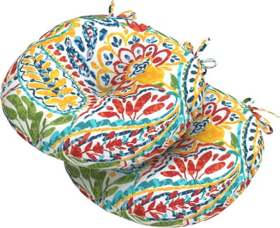 Bistro Zitkussens - Terrasstoelkussens Rond - Comfortabel Zitten Buiten - Getufte Pluche Constructie - 38 x 38 x 127 cm