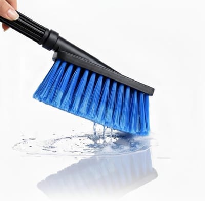Wasborstel Wateraansluiting - Autoborstel Schoonmaak - Auto Reinigen - Zachte Fijn Gebroken Borstels - Met Sproeikop - Blauw