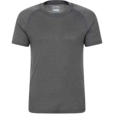 Mountain Warehouse Heren Talus Ronde Hals Thermo Top met Korte Mouwen (Houtskool)