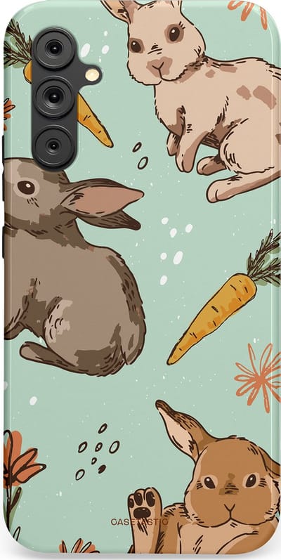 Casetastic Hoesje Geschikt voor Samsung A34 (5G) - Stijlvolle Beschermende Duo-layer Case - Hop hop knappel